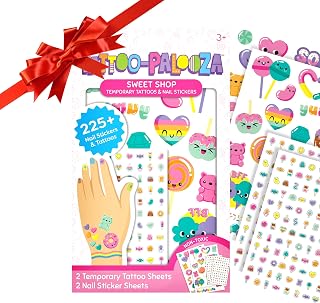 Ooly Set of 35 Sweet Shop Temporary Tattoos and 192 Nail Stickers for Kids, Non-Toxic, Safe Child Tattoos, Party Favors, Goodie Bag Stuffers Gifts for Kids, Birthday Decorations for Girls Ages +3