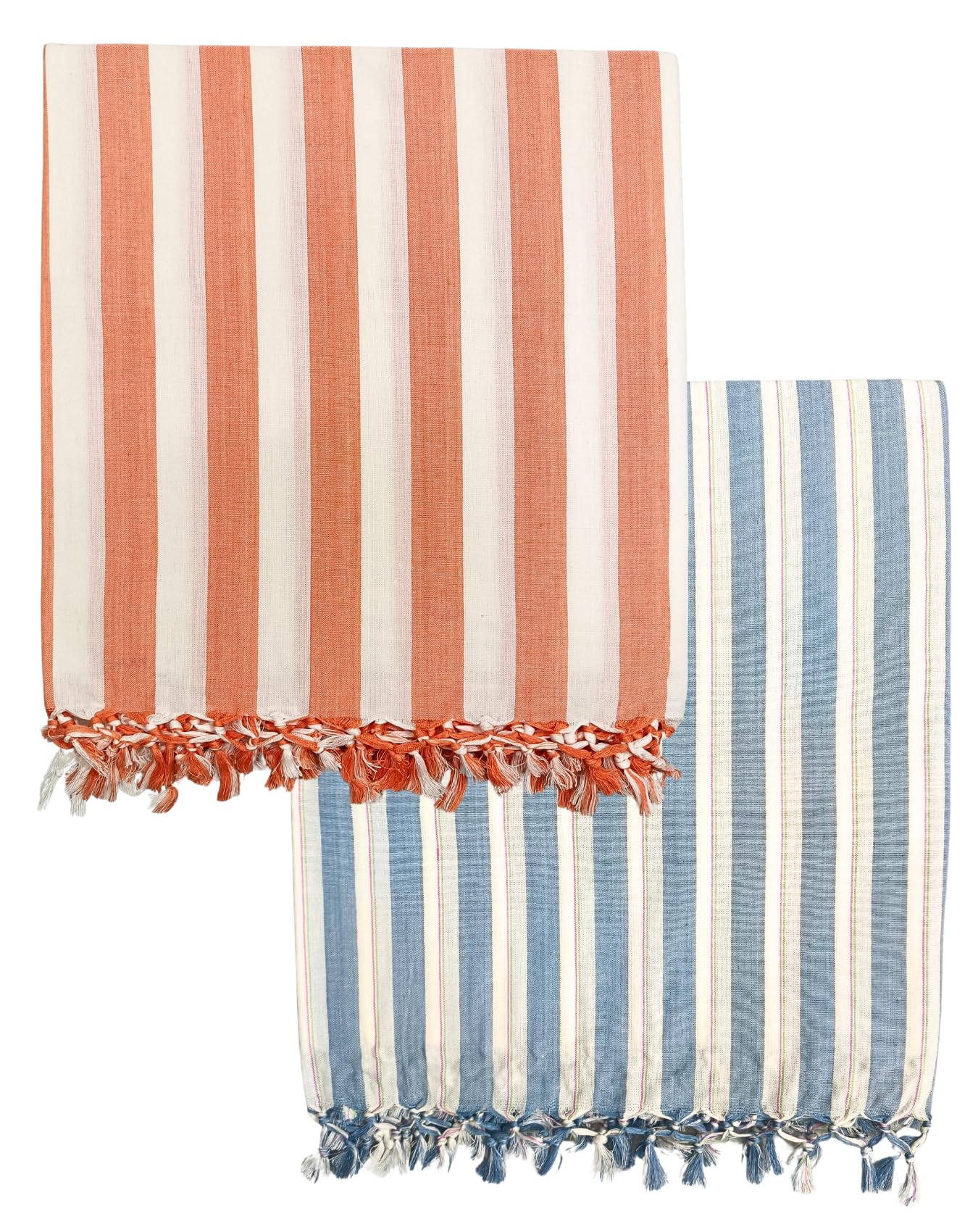 Arvore Bunkaar 100% Pure Handloom Soft Beautiful Bhagalpuri Summer Blanket/Khes/Dohar/Top Sheet Set/Chadar in and Size- 245cm X 130cm - Combo Pack of 2 (Multi Color 2)-image-41