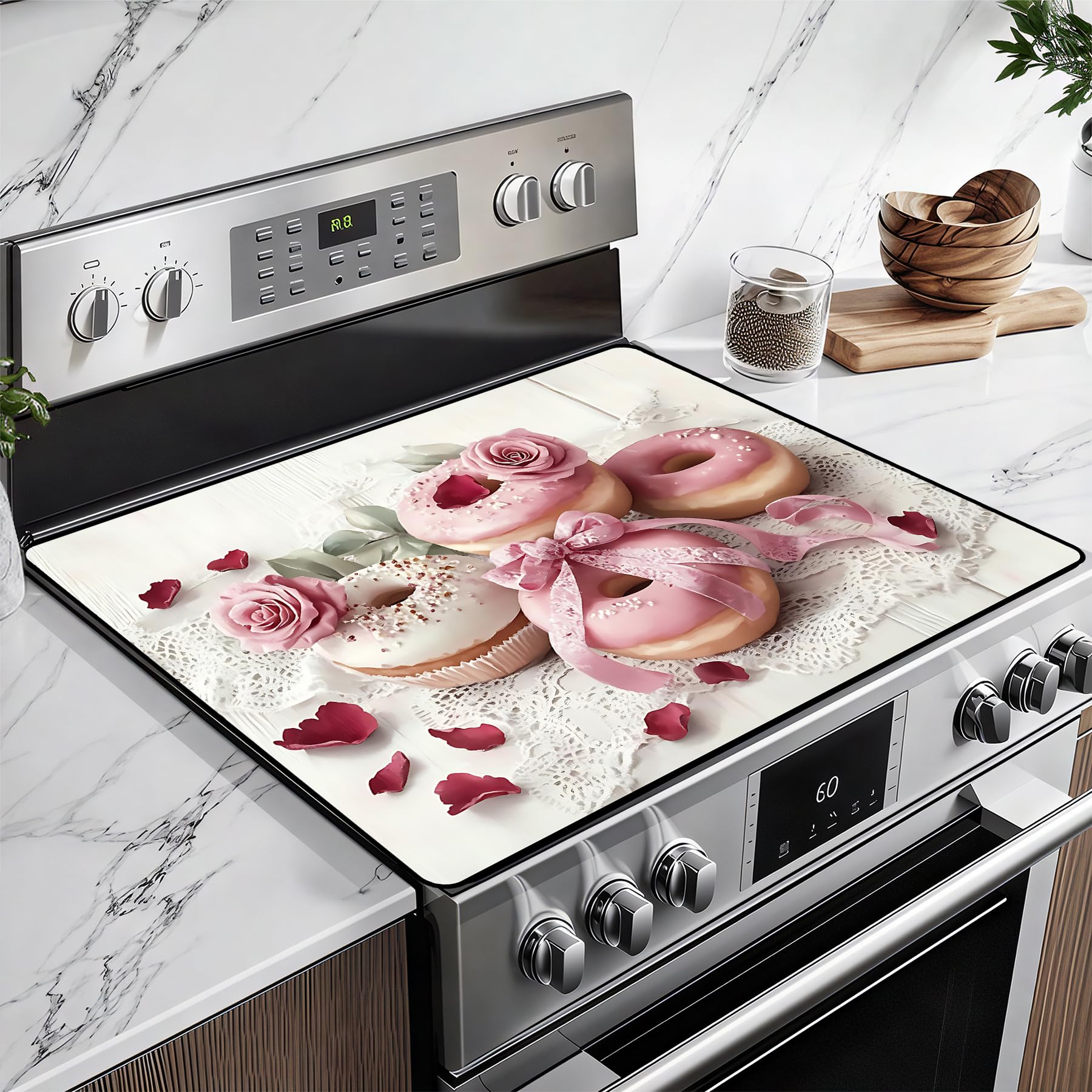 Stove Top Cover for Glass Electric Stove, 28.5"x 20.5" Heat Resistant Cooktop Protector Mat with Non-Slip Rubber Backing, Scratch Protection and Counter Space Mat