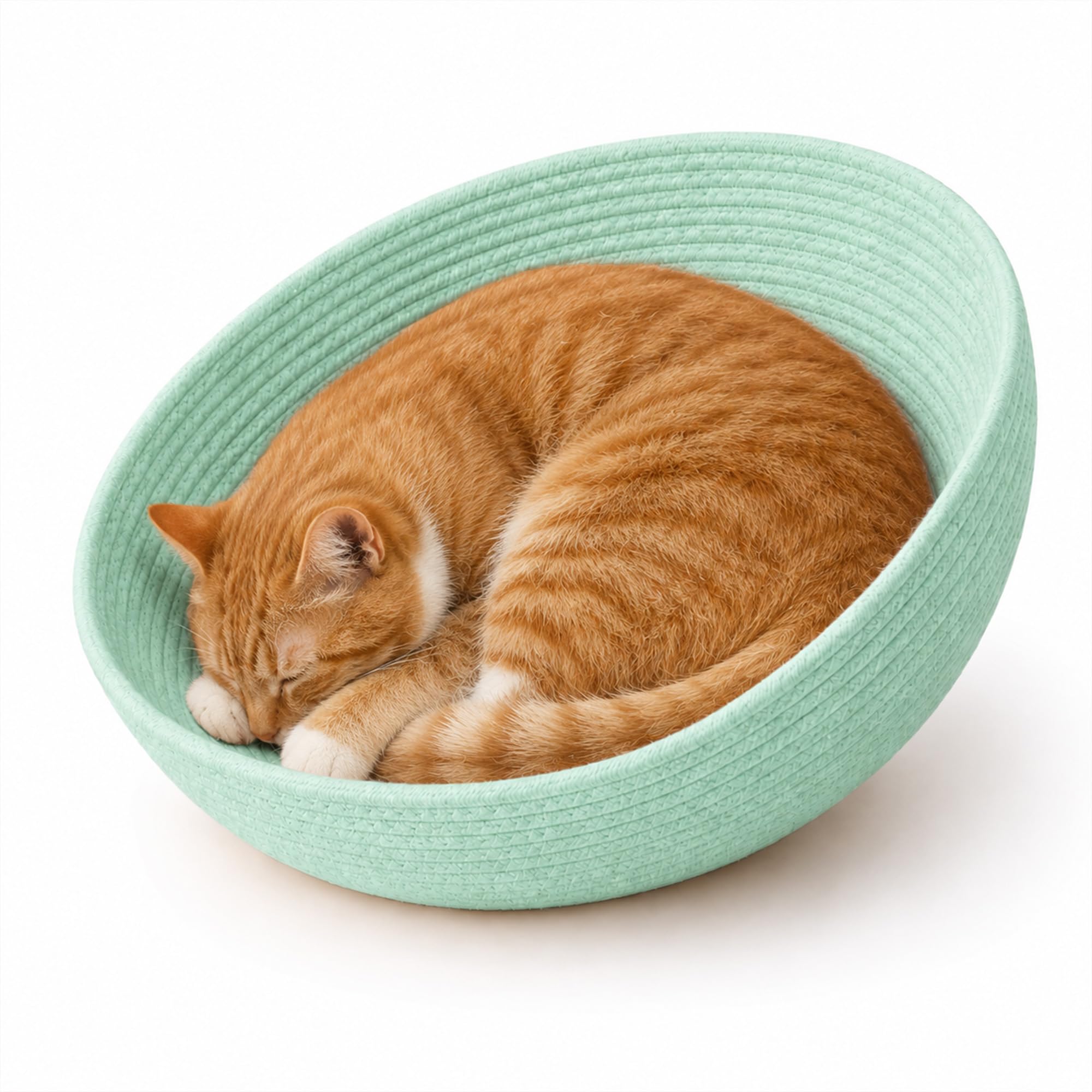 13.8 in Round Cotton Rope Cat Tree Bowl Cushion & Capsule Bed Liner — image 1