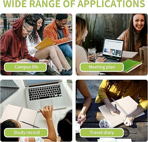 Miniatura 6 de CAGIE Paquete de 3 cuadernos en espiral de tapa dura de 5 x 7 pulgadas, rayados de 0.315 in, 320 hojas en total, cuaderno en espiral A5 de 3