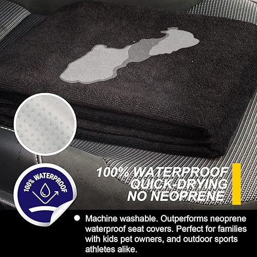 Miniatura 154 de Funda protectora de asiento de automóvil, para asientos delanteros, para entrenamiento de gimnasio, correr, nadar, playa y senderismo, impermeable