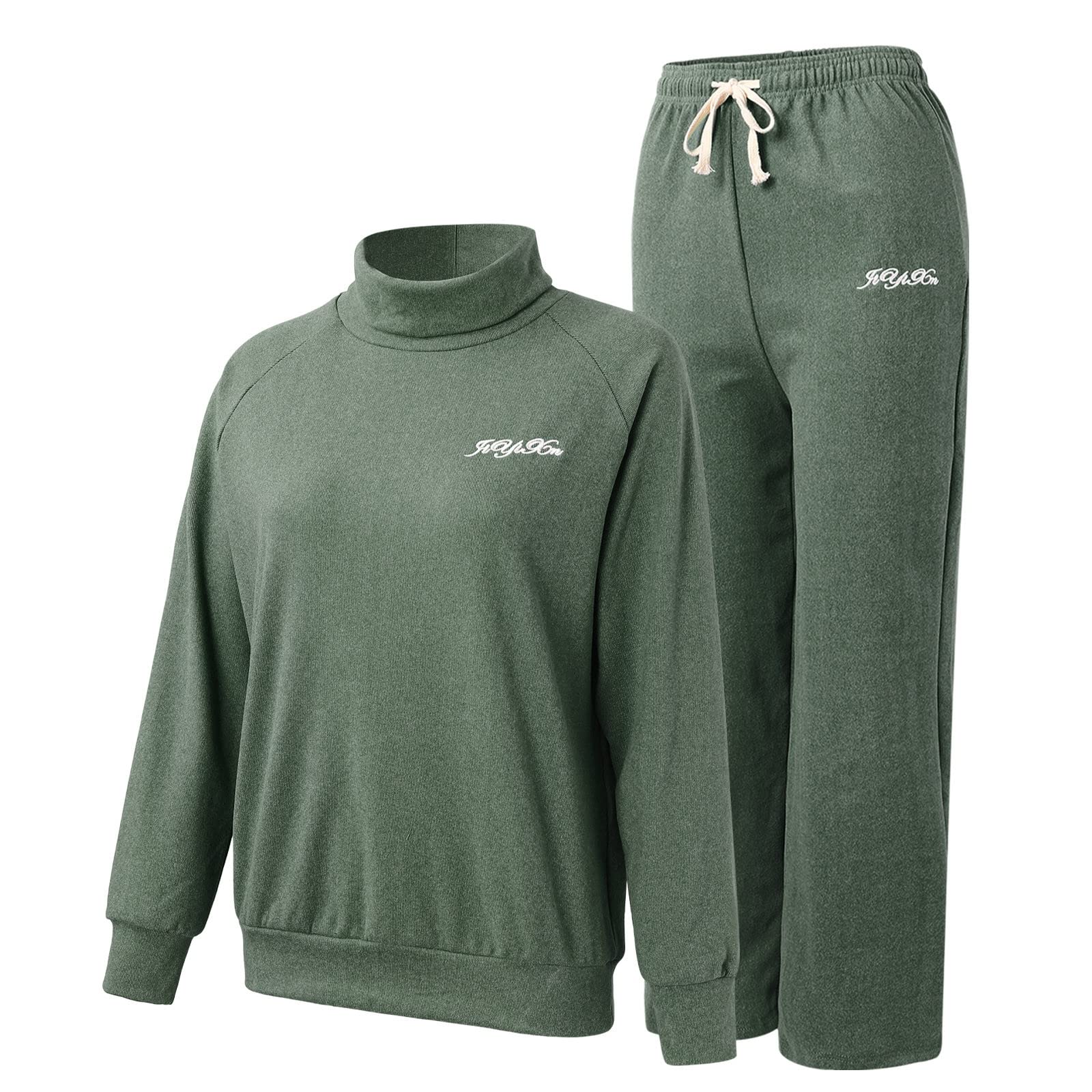 sous-Vêtements Thermiques Femme, Chaud Couleur Unie Haut + Pantalon avec Col Montant Top Long Sleeve Doublés De Polaire Ensemble De 2 Pièces Élastiques Set Hiver Ski Oversize