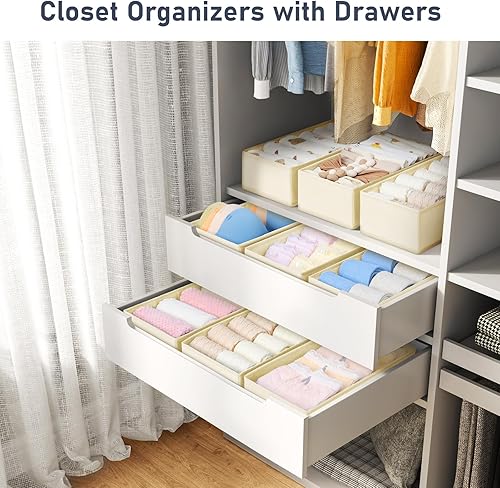 Miniatura 3 de DIMJ Organizador de cajones, organizador de ropa pequeño, juego de 3, separadores de cajones para ropa de bebé, ropa interior, calcetines, brasier,