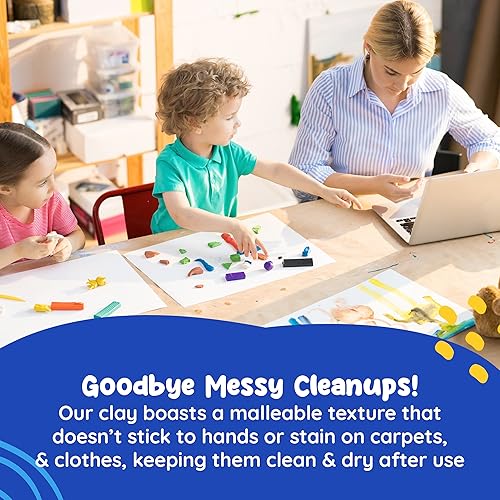 Miniatura 3 de Arcilla modeladora para niños, 12 masas súper suaves y 100% naturales hechas de harina de trigo, 3.53 onzas por lata de arcilla reutilizable y