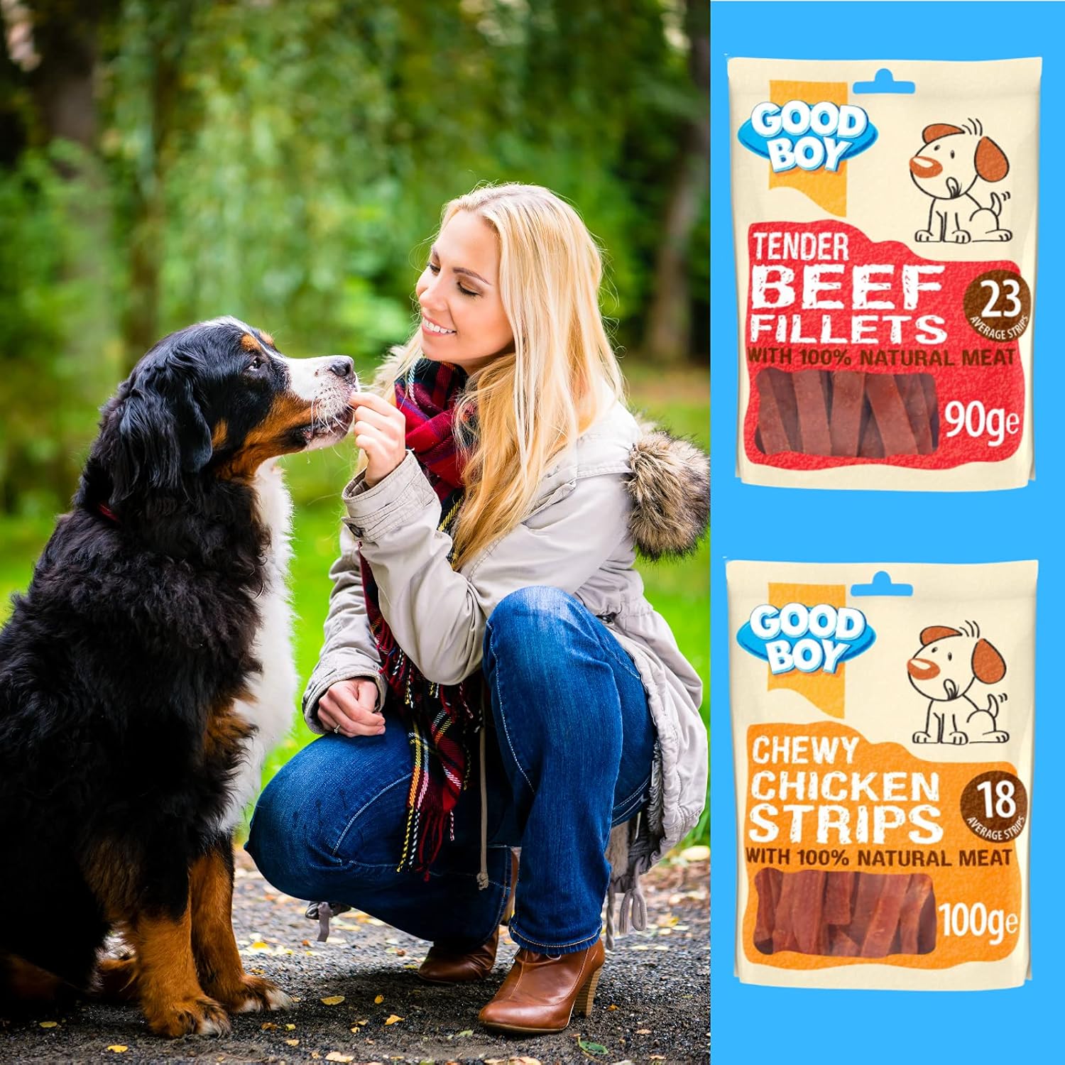 Good Boy Dog Treats Bundle Tender Beef Fillets 90g Good Boy Chewy