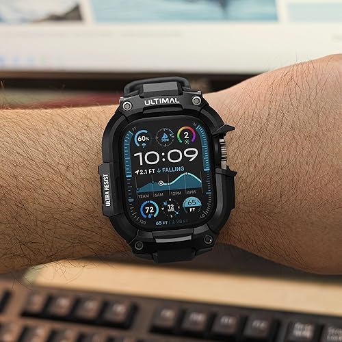 Miniatura 7 de ULTIMAL Funda de bandas compatible con Apple Watch Ultra 321 de 1.929 in para hombres, correa deportiva resistente con funda resistente a prueba de