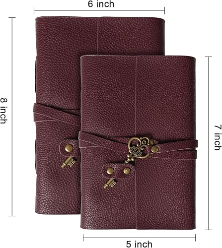 Miniatura 27 de MAYBELL Diario de cuero para escribir de 5 x 7 pulgadas, diario encuadernado en cuero genuino para hombres y mujeres, 200 páginas rayadas, cuaderno