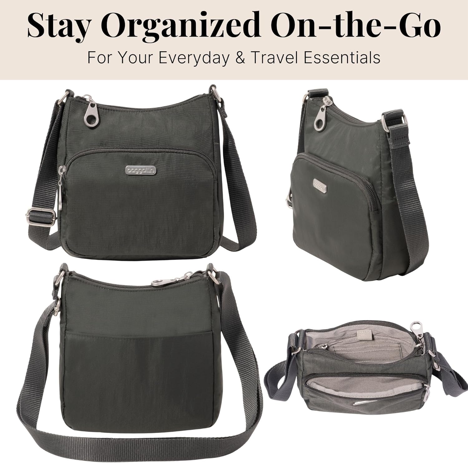 Baggallini Joey Bagg - Lightweight 6.5"x6.5" Crossbody Travel Handbag - Image 4