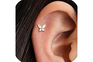 Targus 925 Sterling Silver Butterfly Gold Screw Back Stud Earrings For Women/Girls,...