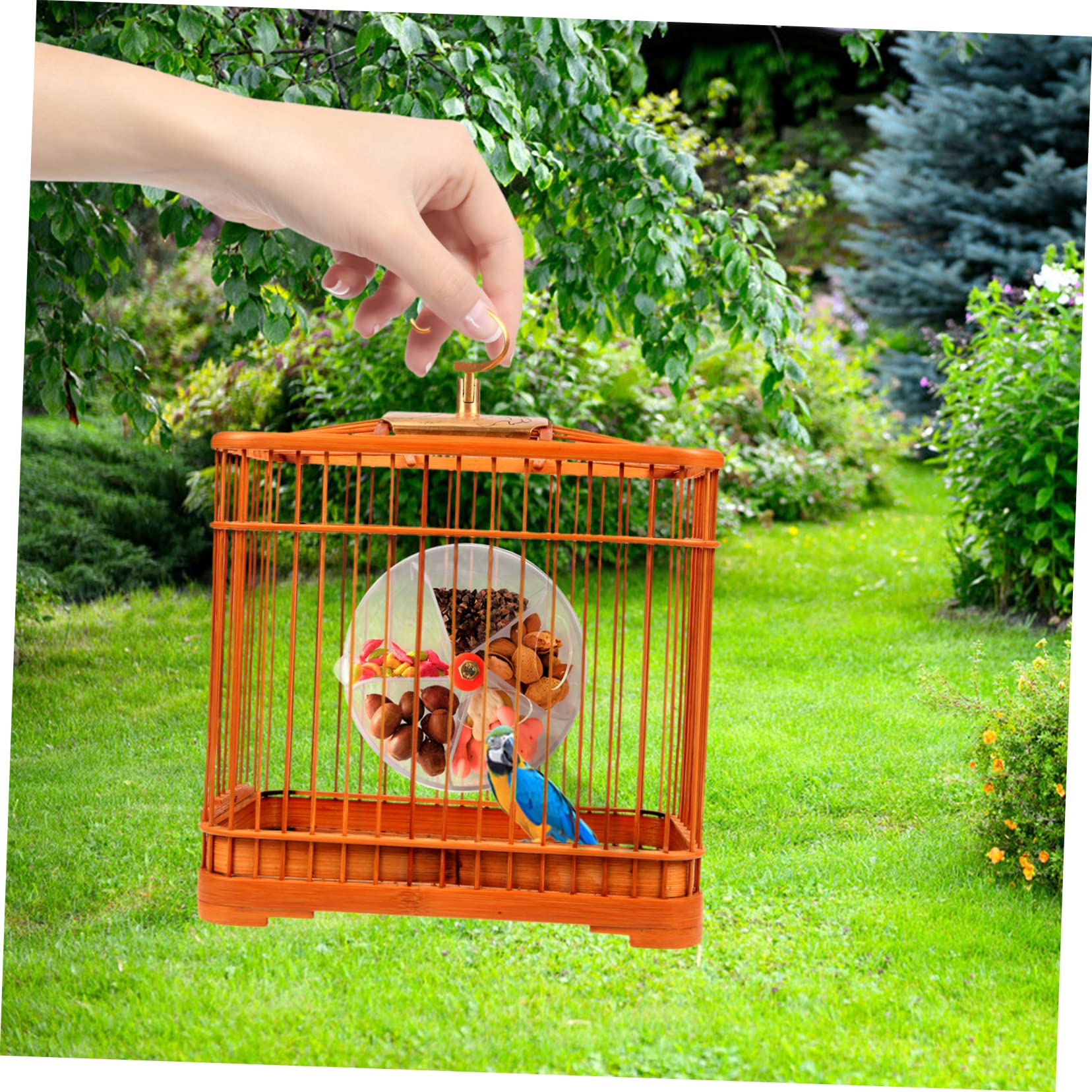 Happyyami 1set Bird Foraging Toys Standing Stick for Parrots and Parakeets Interactive Wheel Treat Dispenser for Cockatiels and Budgies Random Color - image 8