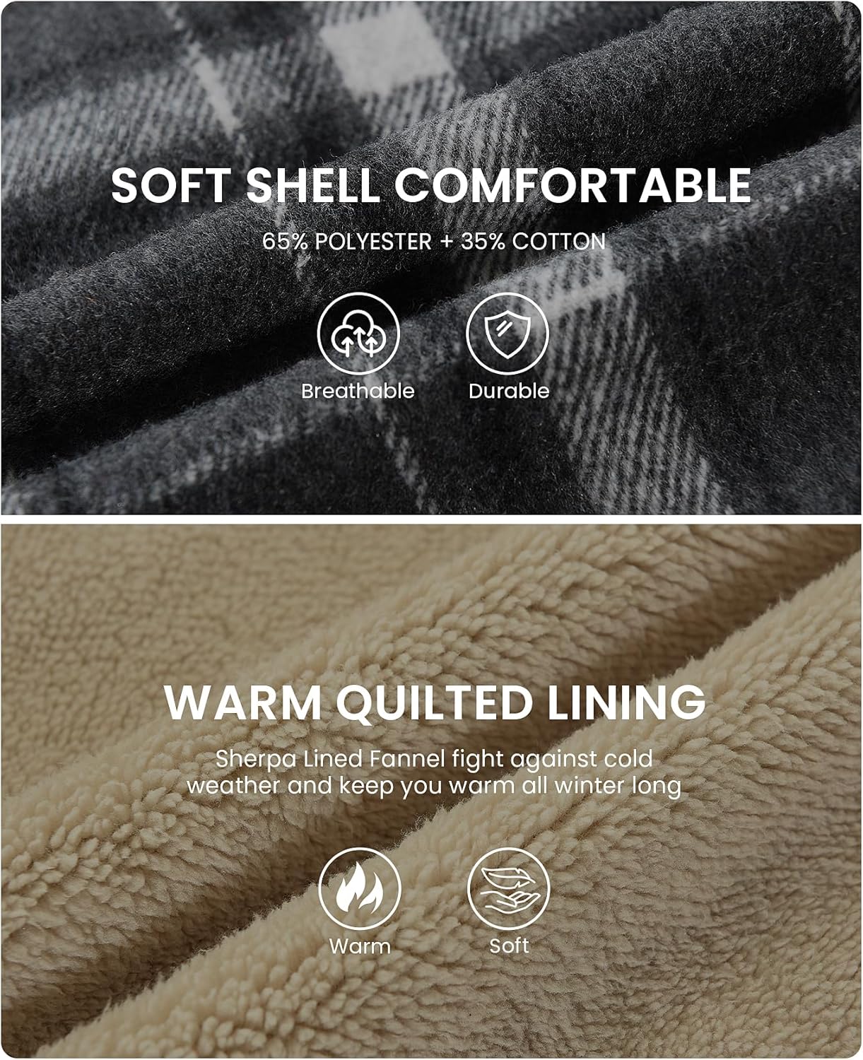 Women's Full Zip Fleece Flannel Jacket Plaid Sherpa Lined Jacket for Women - Image 6