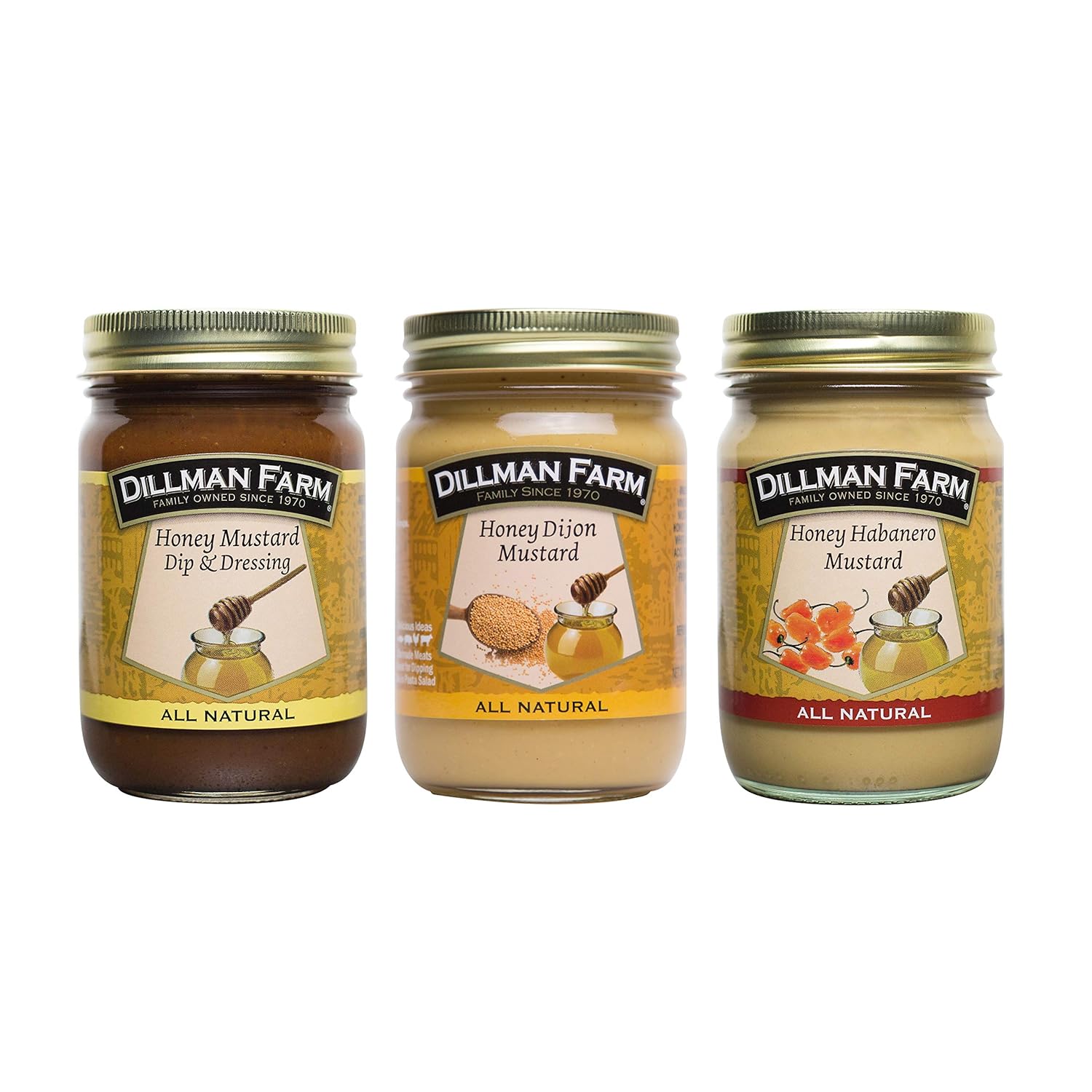 Dillman Farm All Natural Honey Mustard Variety Pack 3