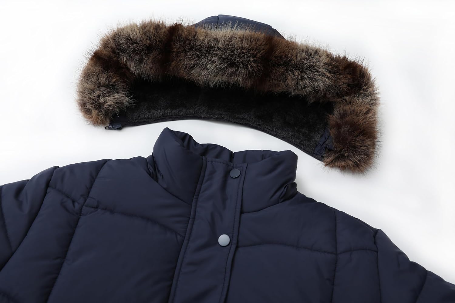 GOLDLADIES Women's Long Winter Puffer Coat Waterproof Jacket Thickened Down Alternative Parka with Detachable Hood - Image 4