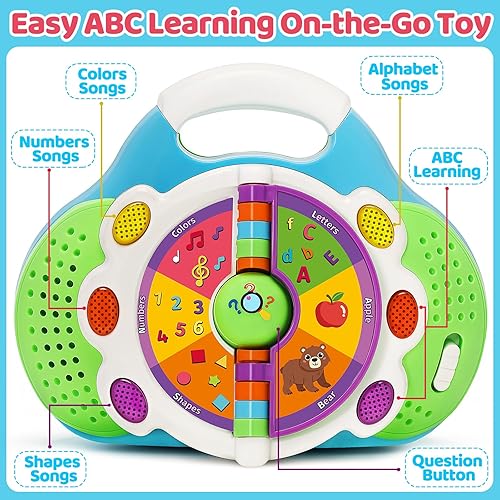 Miniatura 5 de KIZZYEA Montessori - Juguetes para niños de 1, 2 y 3 años, juguete de aprendizaje musical con letras del alfabeto para niños y niñas, juguete