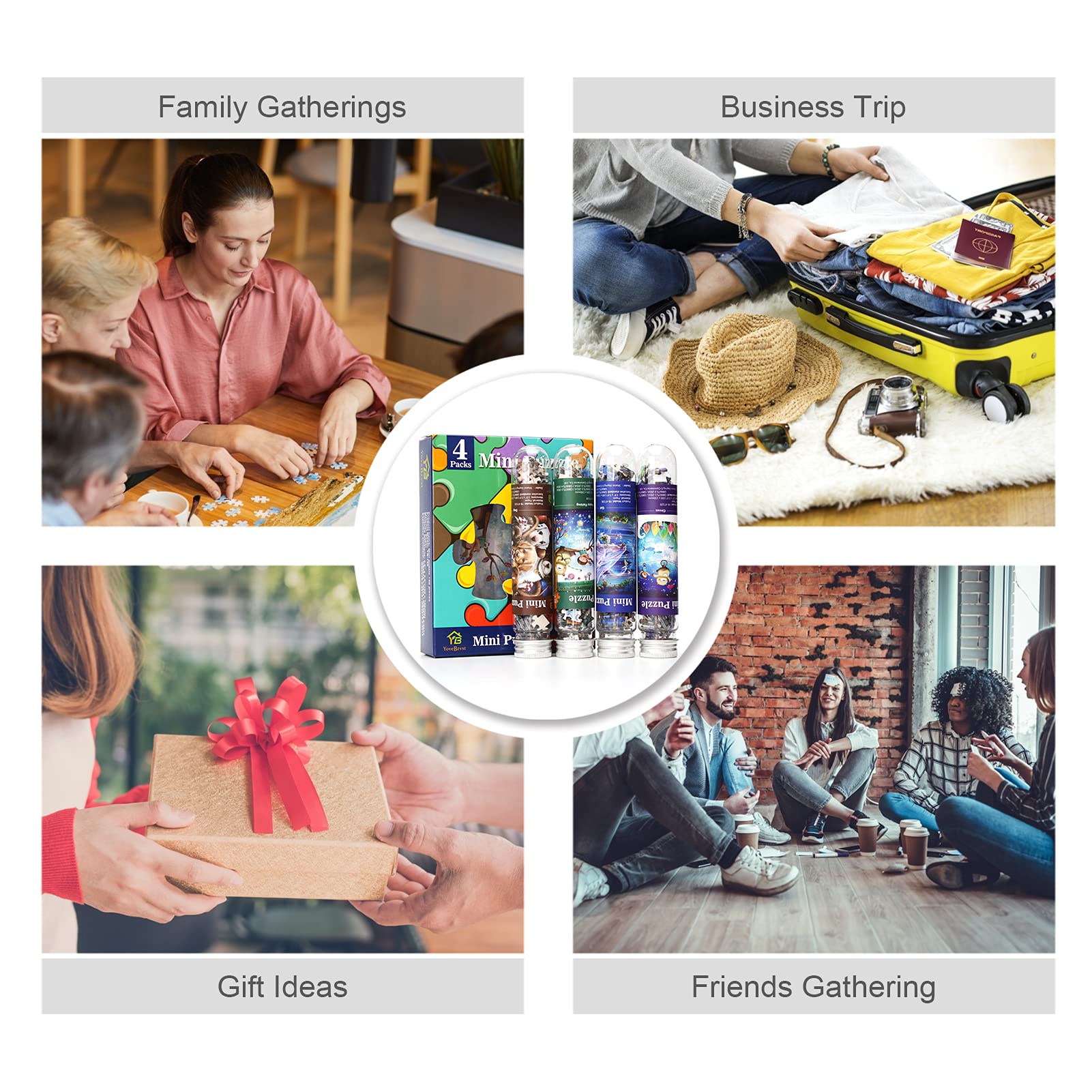 Mini Jigsaw Puzzles for Adults 150 Pieces(4 Packs) Small Jigsaw Puzzle Challenging Micro Puzzle Difficult Tiny Puzzle Home Decor Entertainment 6x4in (4 Pack-4) - Image 7