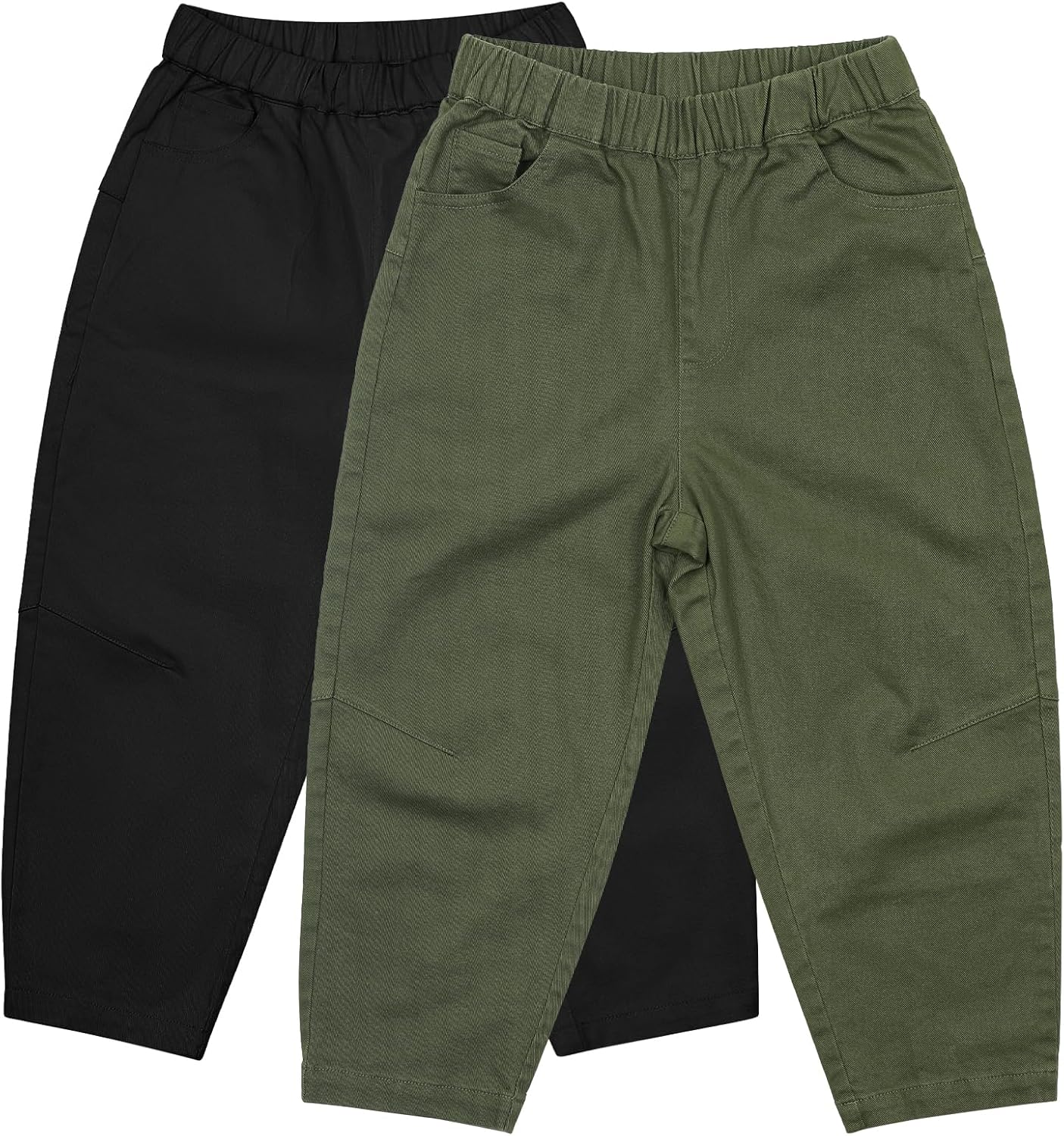 Erasers&pencils Boys 2 Pack Pull on Cargo Pants Athletic Workout Pants with Pocket Casual Uniform 100% Cotton Party for Kids Erasers&pencils Boys 2 Pack Pull on Cargo Pants Athletic Workout Pants with Pocket Casual Uniform 100% Cotton Party for Kids