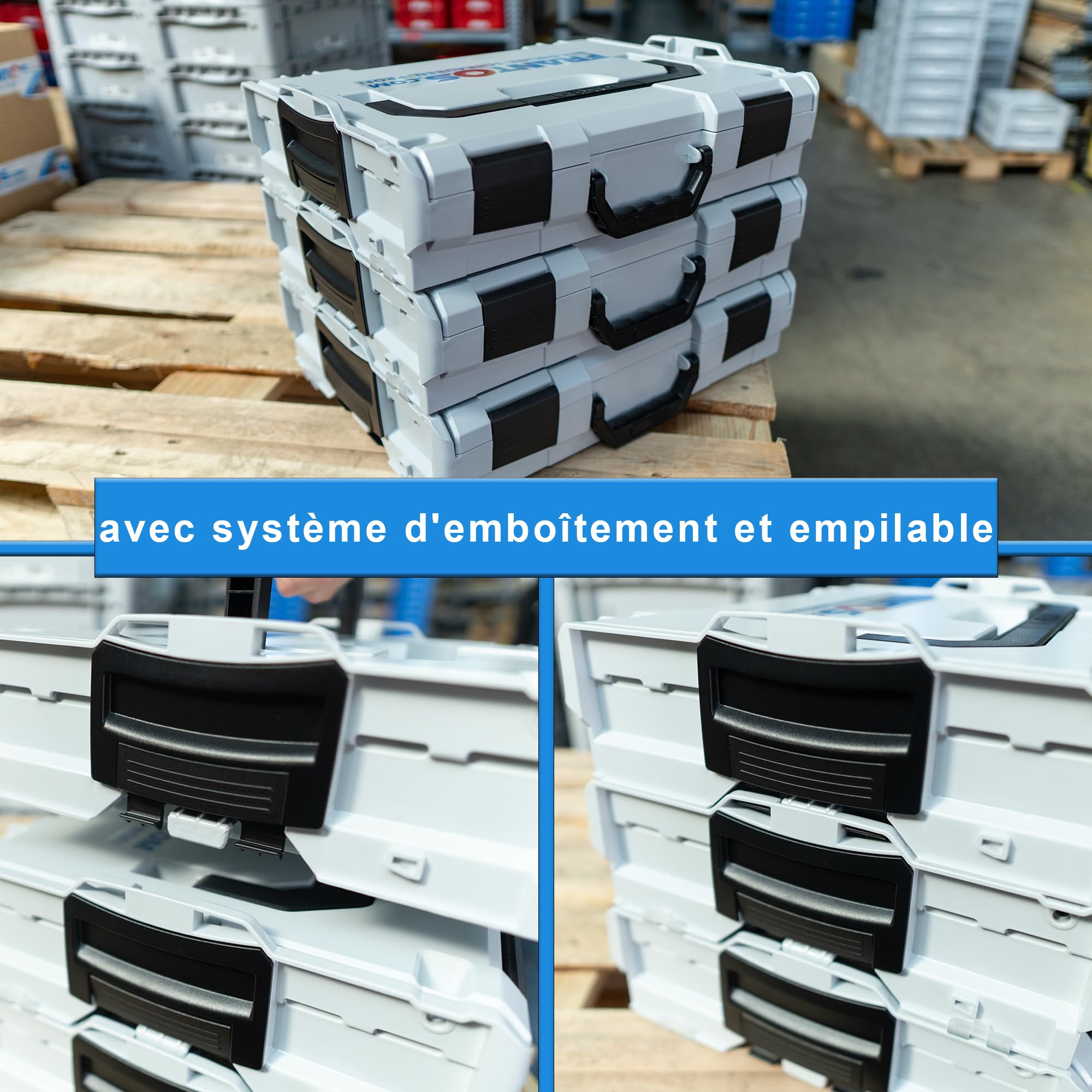 FRANTOS Assortiment Vis Cylindriques Acier Zingué DIN 912 (1500 Pièces), Coffret Vissrie L-BOXX + 4 Clés Males
