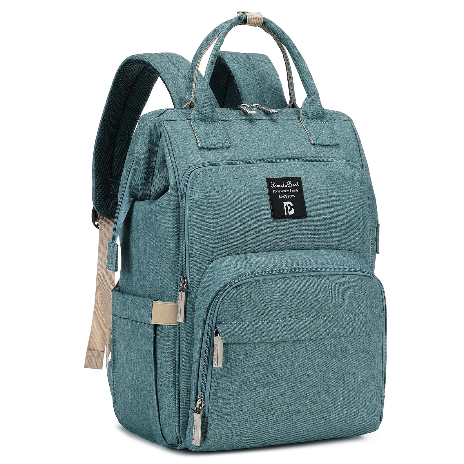 Pomelo Best Zaino Fasciatoio per Bambini, Elegante, con Fasciatoio Multifunzionale, Impermeabile, Grande Capacità, per Viaggi, Colore Blu Foschia, Nuova versione