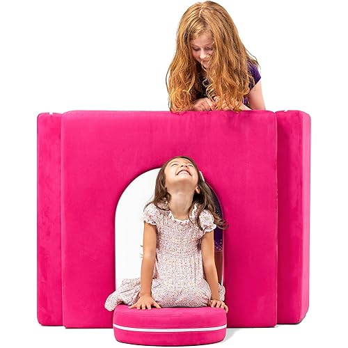 Jaxx Zipline Playscape Imaginative Furniture Playset for Creative Kids, Castle Gate Accessory Only,Suede, Fuchsia