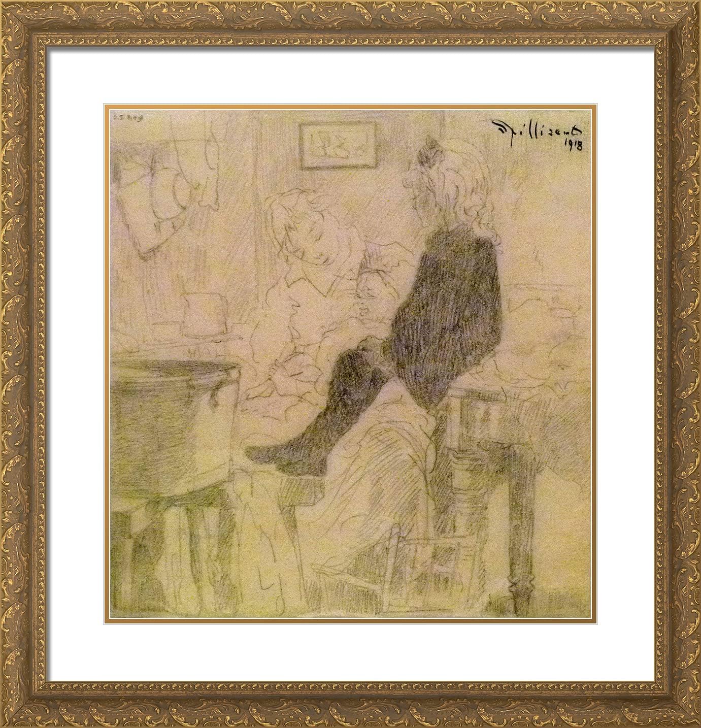 ArtDirect Spilliaert, Leon 20x21 Gold Ornate Framed Art Print with Double Matting Titled: The Madeleine Bath