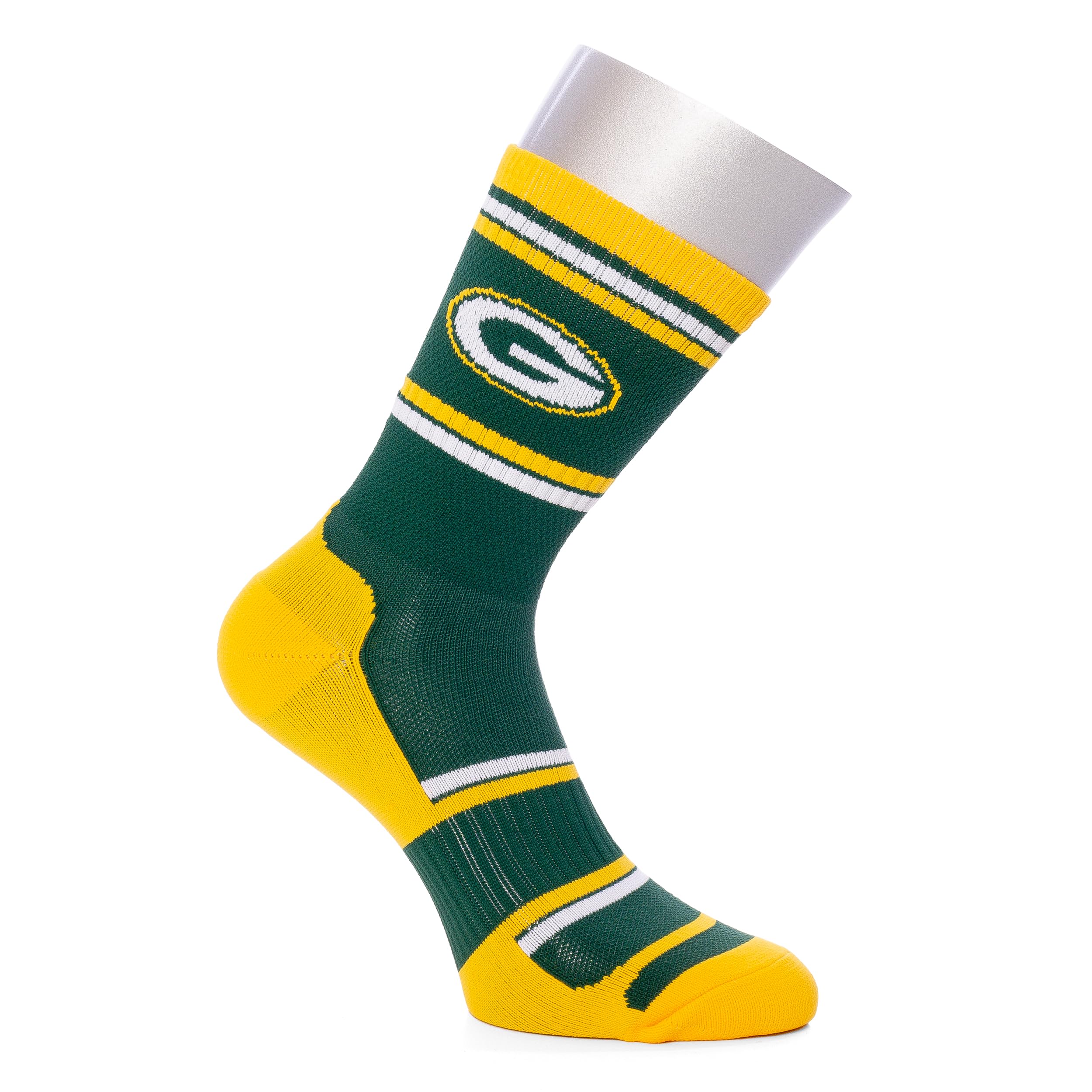 For Bare Feet Green Bay Packers NFL Performer II Socks, Green Bay Packers, M