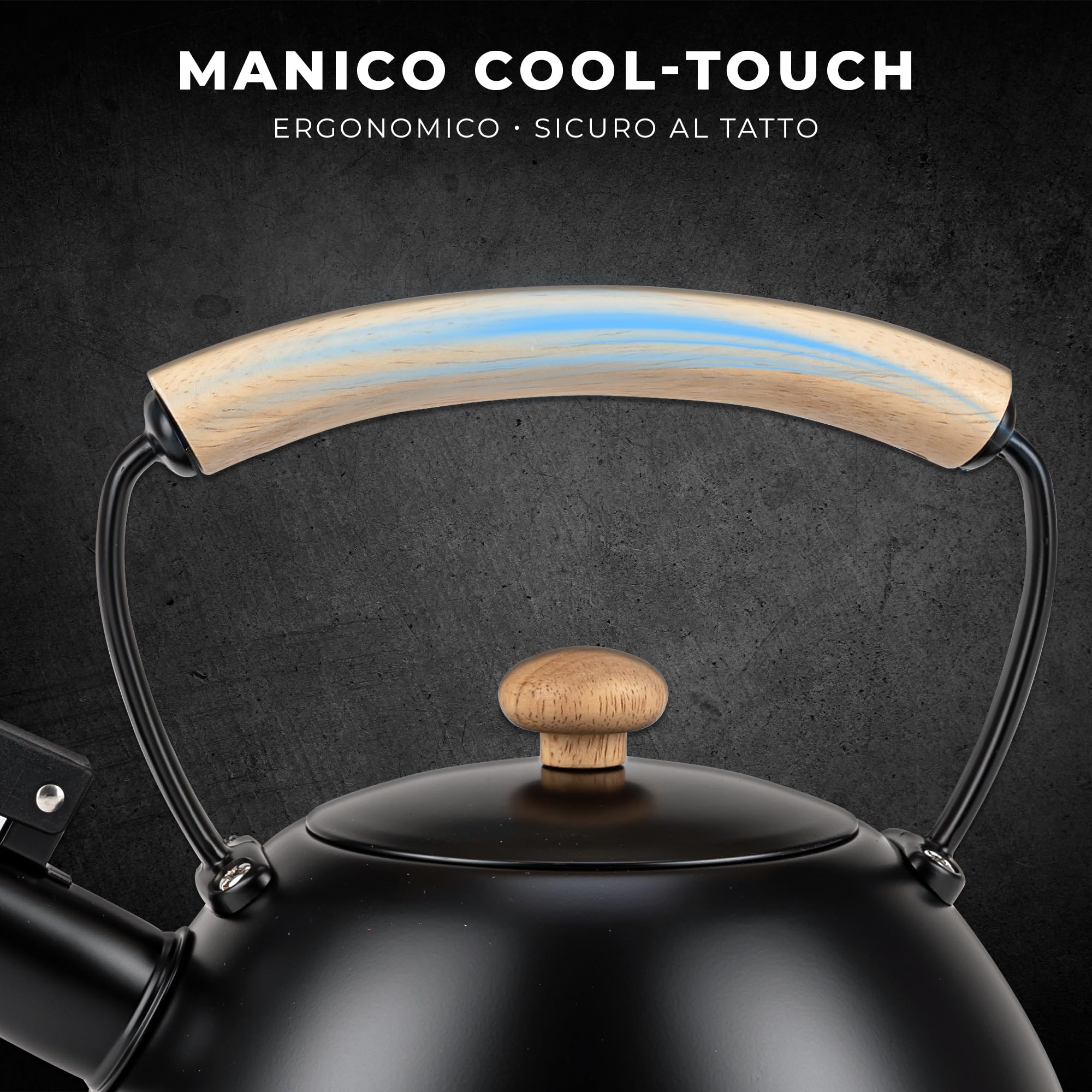 KARL HAUSMANN Bollitore Induzione 2,5L Acciaio Inox con Fischio - Teiera per Piano a Gas, Vetroceramica ed Elettrico - Bollitore Acqua Cucina con Coperchio