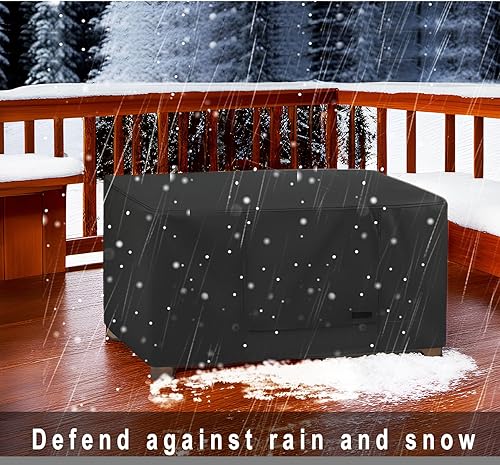 Miniatura 5 de NettyPro Funda rectangular para mesa auxiliar de patio, impermeable, para muebles de exterior, rectangular, 42 x 24 x 18 pulgadas, color negro