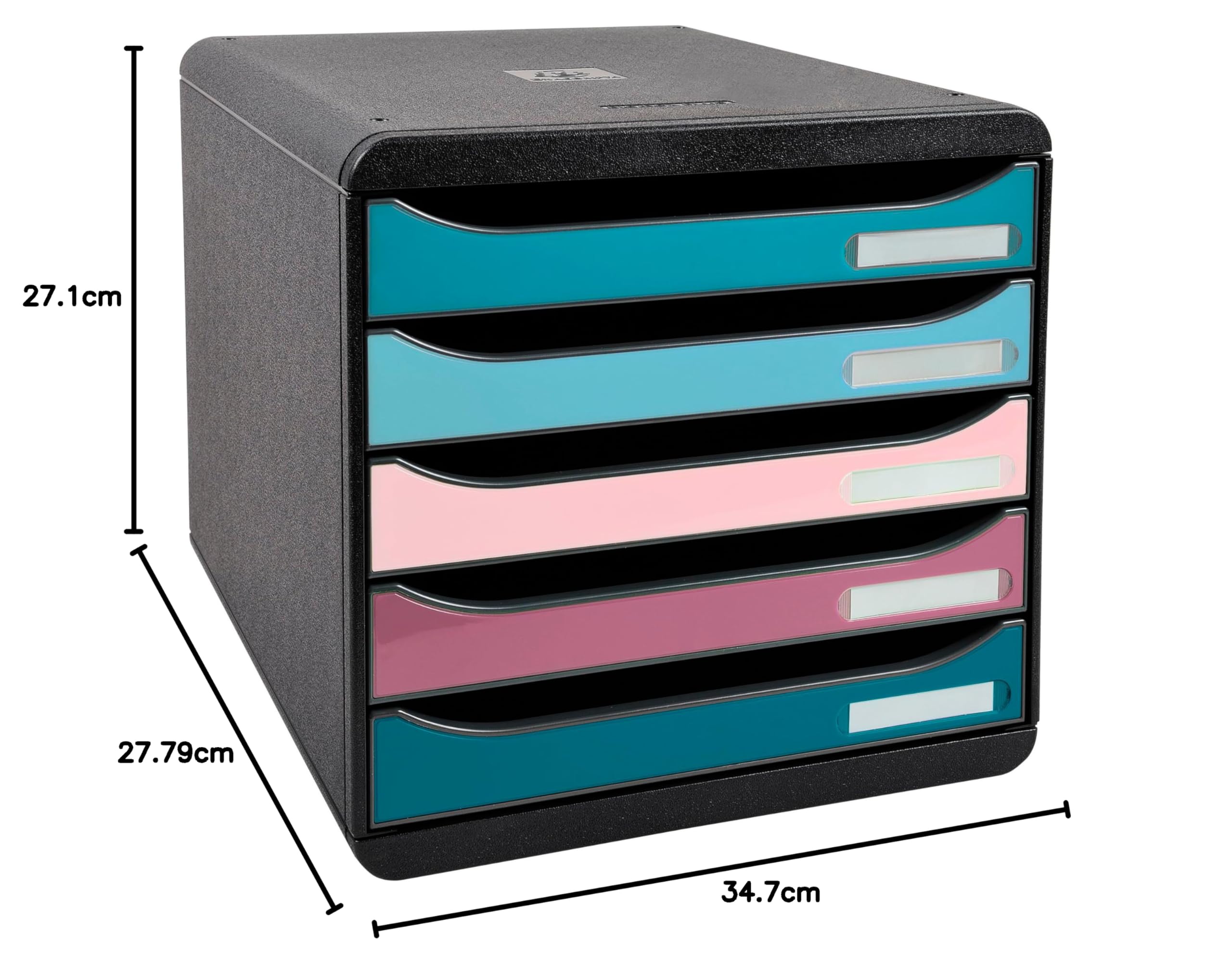 Exacompta BIG BOX+ Skandi Module de classement Caisson 5 tiroirs A4+ 34,7x27,8x27,1 cm