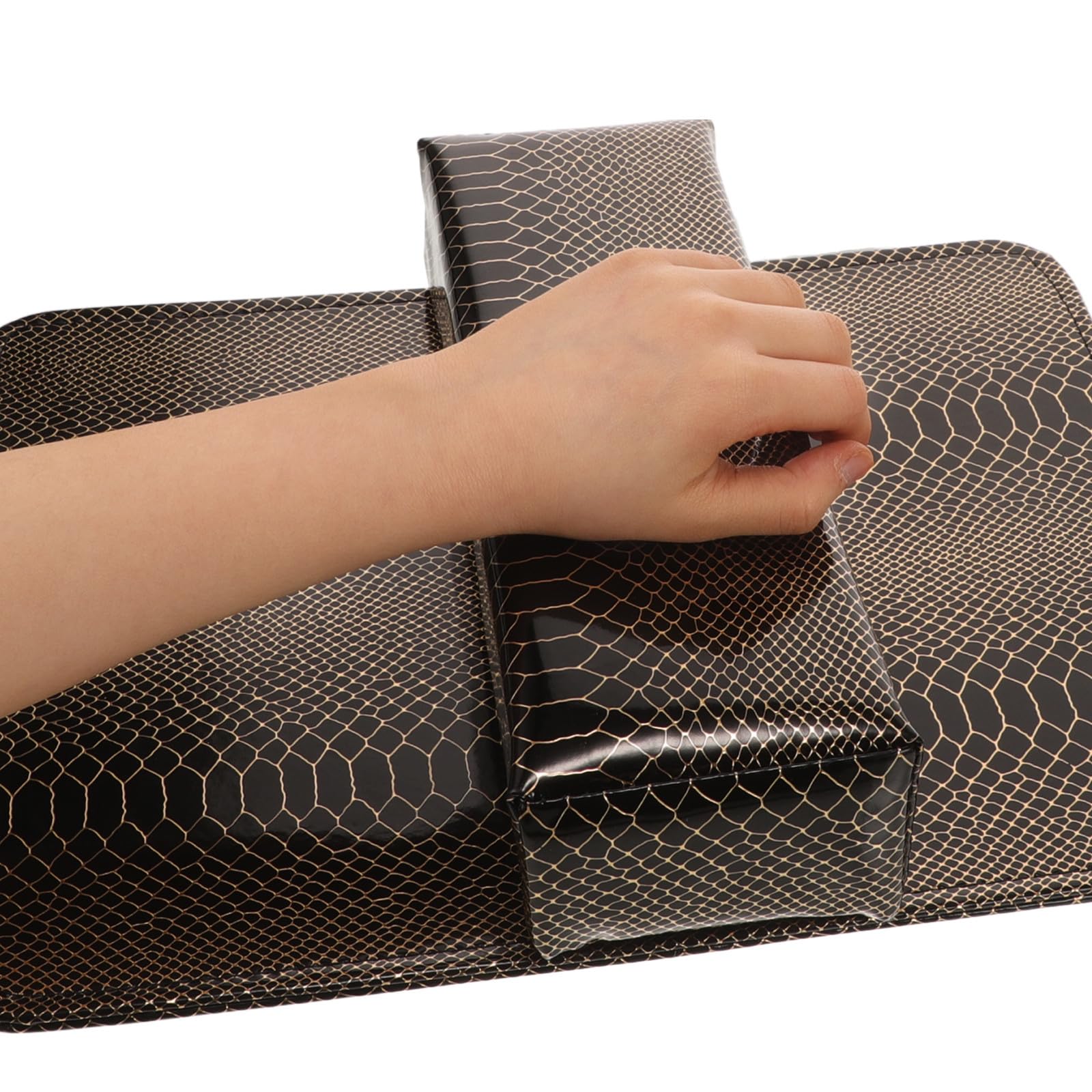 Gatuida Reposamanos para Uñas con Diseño de Textura de Serpiente, Almohada de Manicura Antideslizante y Cómoda para Uso Profesional en Salón