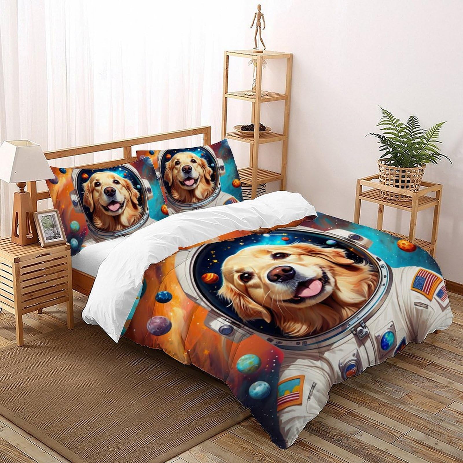 Housse de couette enfant 3D 200x200 cm avec ses deux taies d'oreiller douces à fermeture éclair