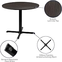 Vista 4 de BizChair Mesa de conferencias redonda multiusos de 36 pulgadas en gris rústico para oficina