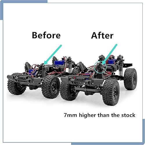 Miniatura 4 de Zolikar Aleación de aluminio RC más alto montaje de choque+7MM Poste de choque superior ajustable para TRX4M actualizaciones 118 escala RC Crawler