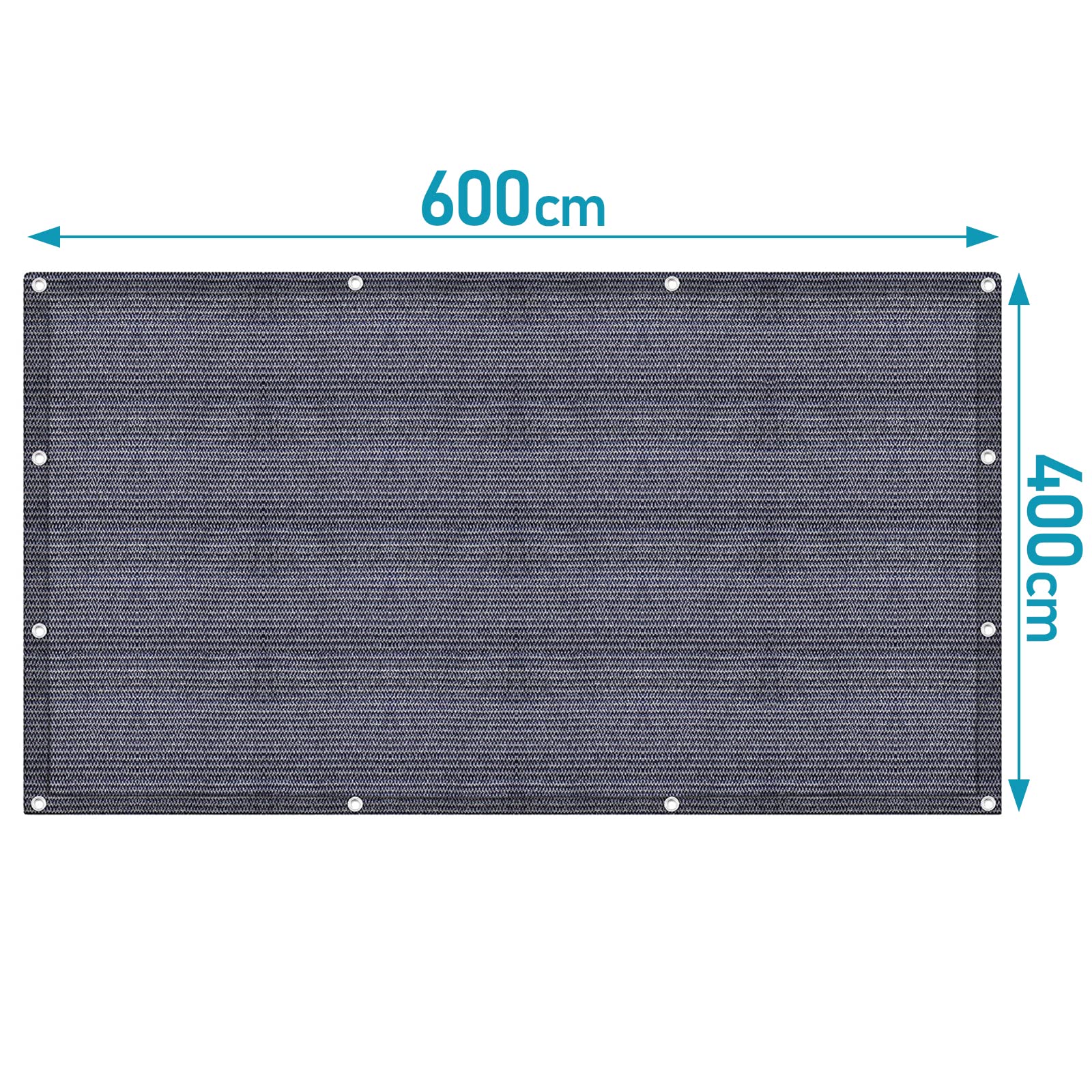Jopassy Tapis d'auvent - Tapis de camping - Avec 12 trous - 13 piquets et sac de transport - En polyéthylène haute densité - Respirant - Antidérapant - Gris et bleu