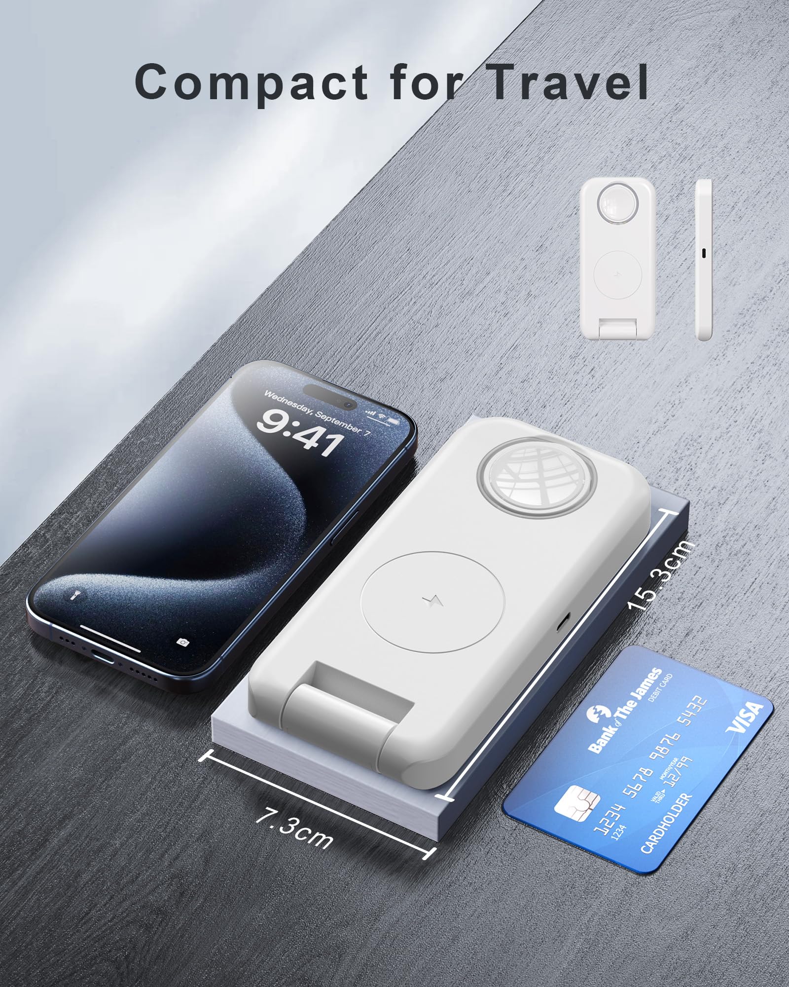 3-in-1 inductief laadstation, draadloos laadstation, draadloze oplader, compatibel met Mag Safe-oplader, iWatch Ultra/8/7 voor iPhone 15, 14, 13, 12 Pro Max Plus, blauw