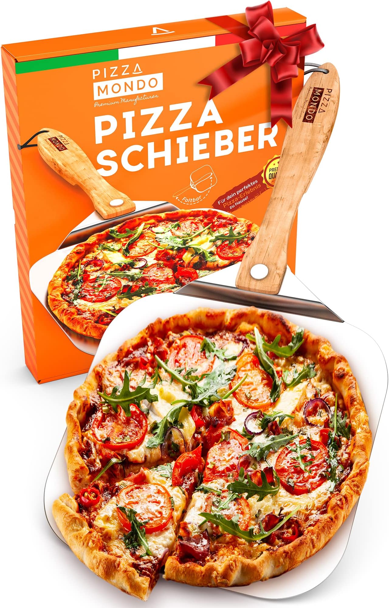 Iron Bakery Professionelle Pizzaschaufel mit extra starkem Eichenstiel