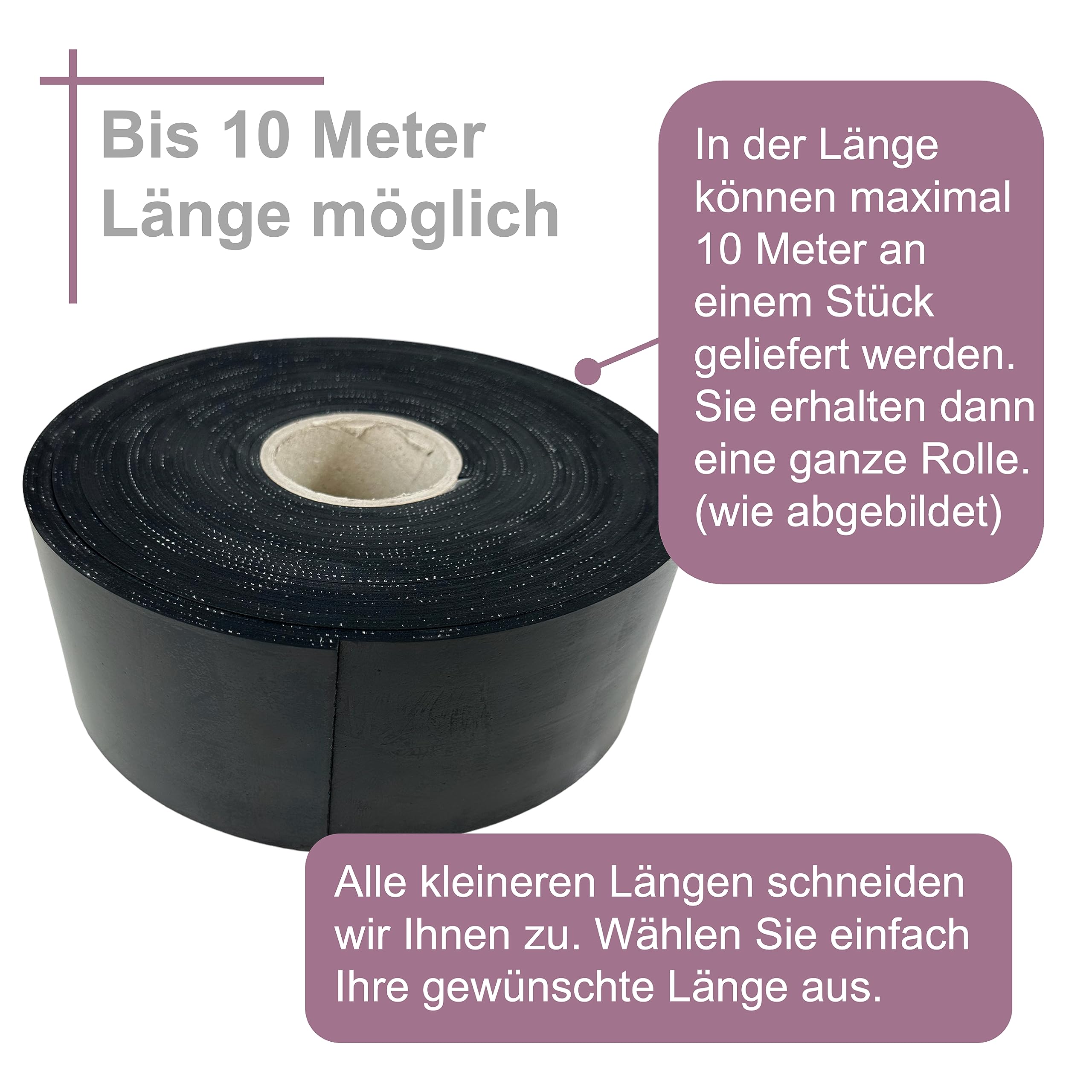 Gummimatte 300mm - 600mm breite (30cm-60cm) bis 10m Länge NR/SBR 3mm - 5mm Stärke mit Gewebeeinlage Gummiunterlage Terrassenbau Vollgummi Hartgummi