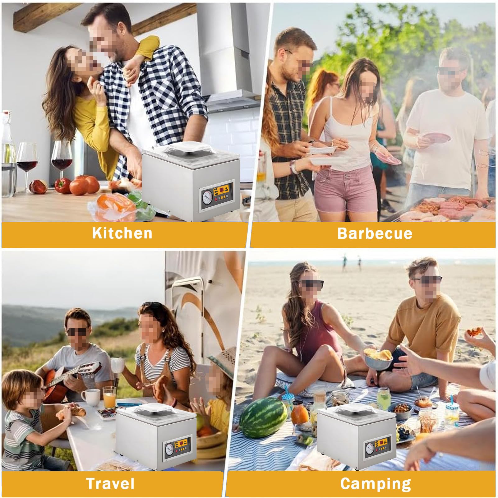 Envasadora Al VacíO, MáQuina De VacíO De Mesa, MáQuina De VacíO Profesional, MáQuina De Envasado Al VacíO, para Alimentos HúMedos, Carnes Y Adobos