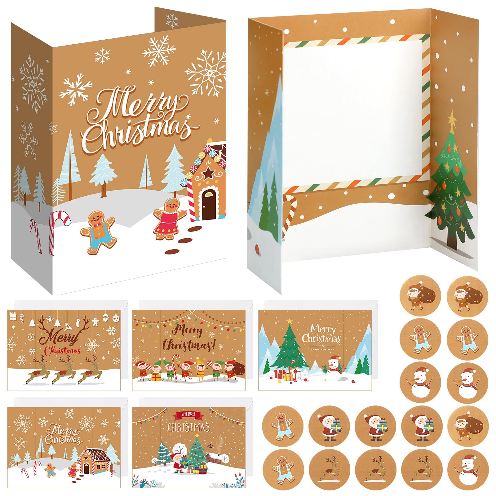 Amazon.com : Tenceur 50 Sets Gingerbread House Merry Christmas Greeting Cards with Envelopes and Stickers Tri Fold Christmas Holiday Greeting Cards Snowman Santa Dwarf Reindeer Card Bulk for Xmas Gift 5 x amazon-com-tenceur-50-sets-gingerbread-house-merry-christmas-greeting-cards-with-envelopes-and-stickers-tri-fold-christmas-holiday-greeting-cards-snowman-santa-dwarf-reindeer-card-bulk-for-xmas-gift-5-x