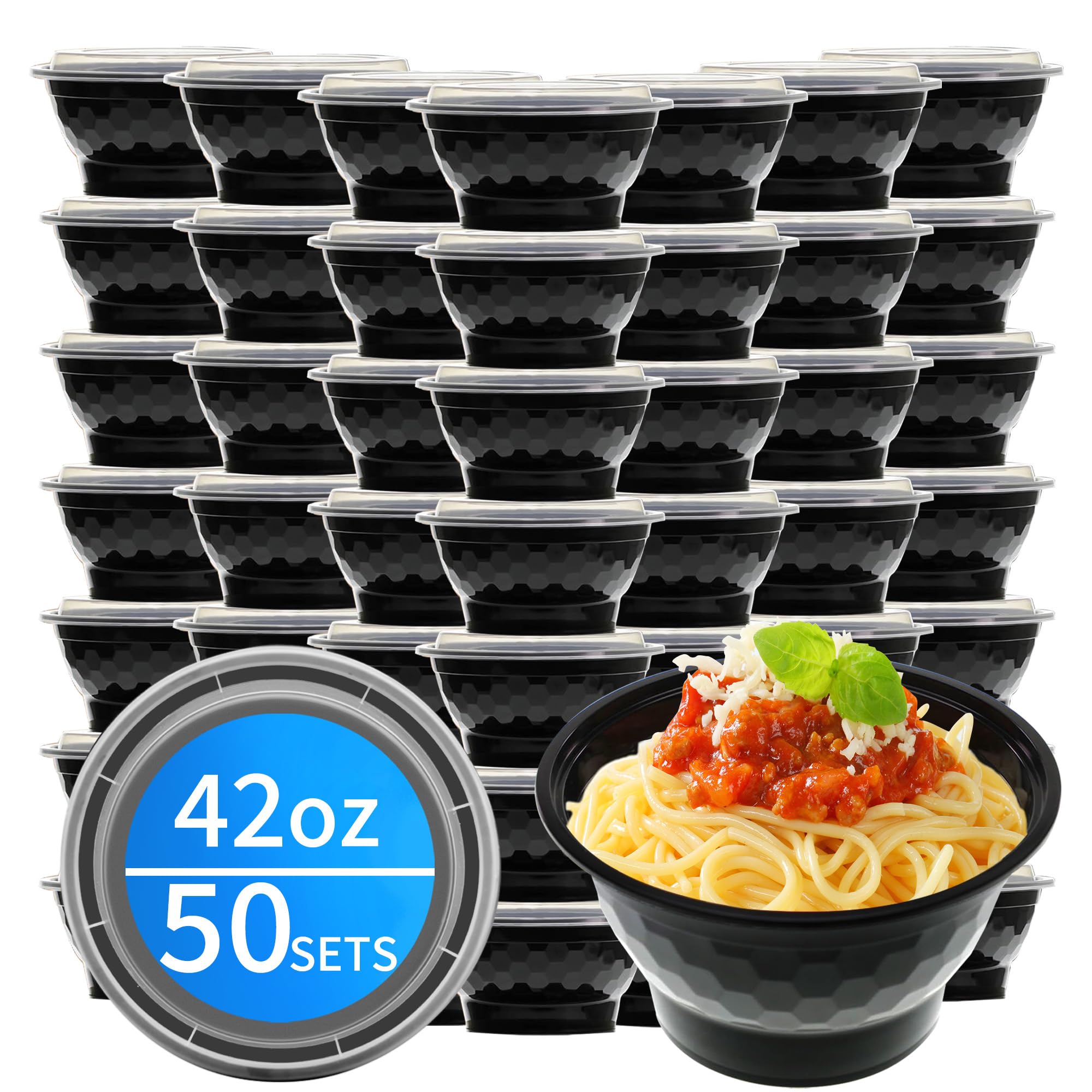 Amazon.com: Apsic Meal Prep Bowls Containers, 50 Sets 42oz (100