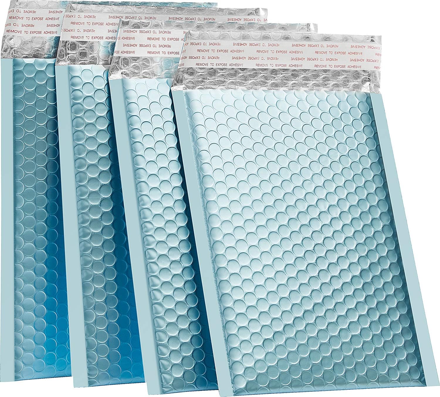 400pcs Wholesale Metallic Bubble Mailers, 6x10" Matte Glamour Padded Envelopes #0 Bulk, Bubble Envelope Bags for Shipping and Mailing, Self-seal Large Mailing Envelopes - Harsh Blue