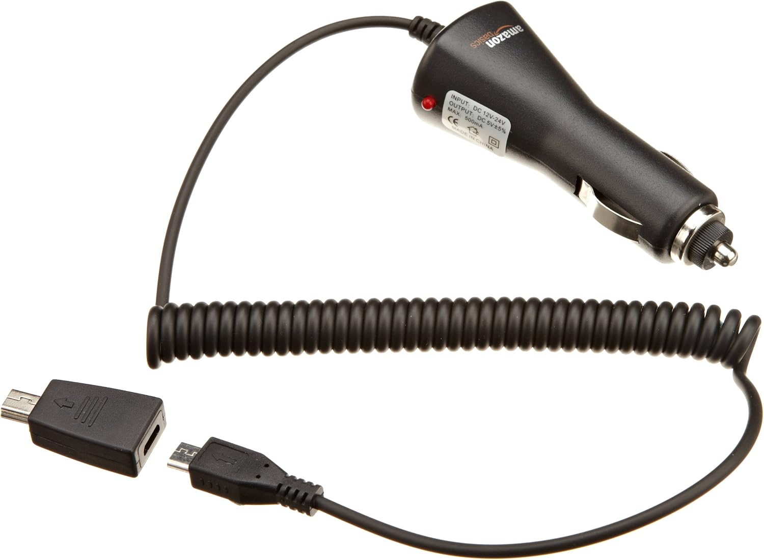 Amazon Basics Micro USB Universal Car Charger Compatible with Most Samsung and HTC Android Cell Phones, GPS, and other Portable Devices