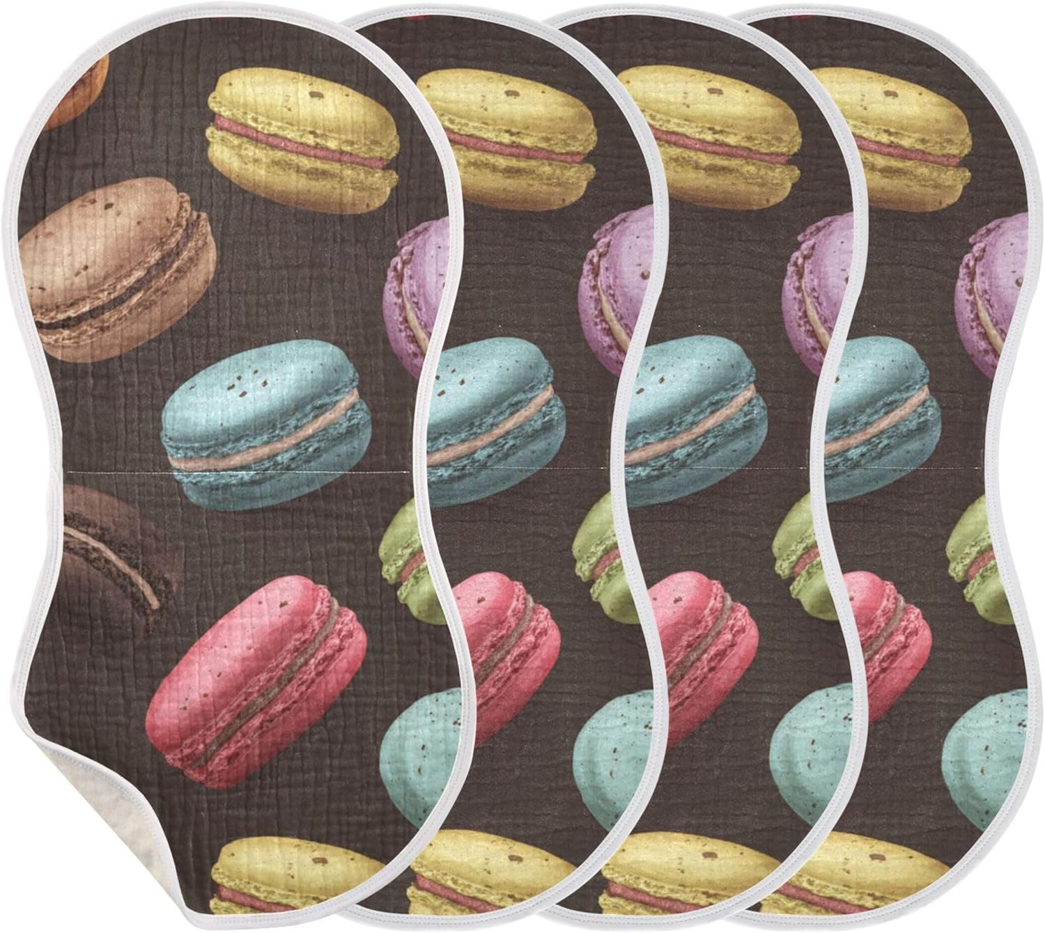Colorful Macarons Burp Cloths Baby Boys Girls Absorbent Soft Cotton Burping Cloths Rags 4 Pack