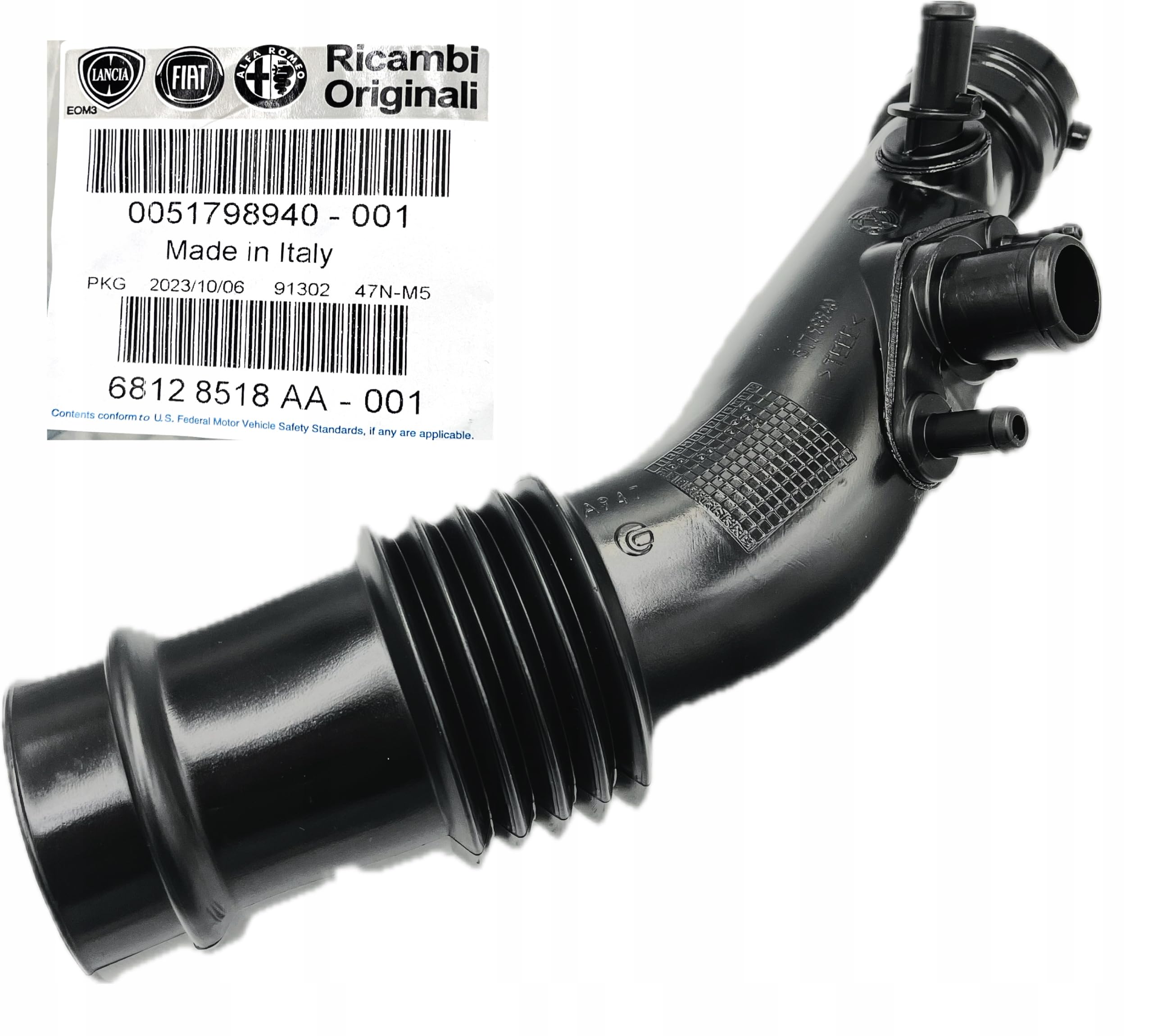 MANICOTTO TUBO ASPIRAZIONE INTERCOOLER PER FIAT BRAVO LANCIA DELTA 1,4 B 0051798940 AGM PARTS