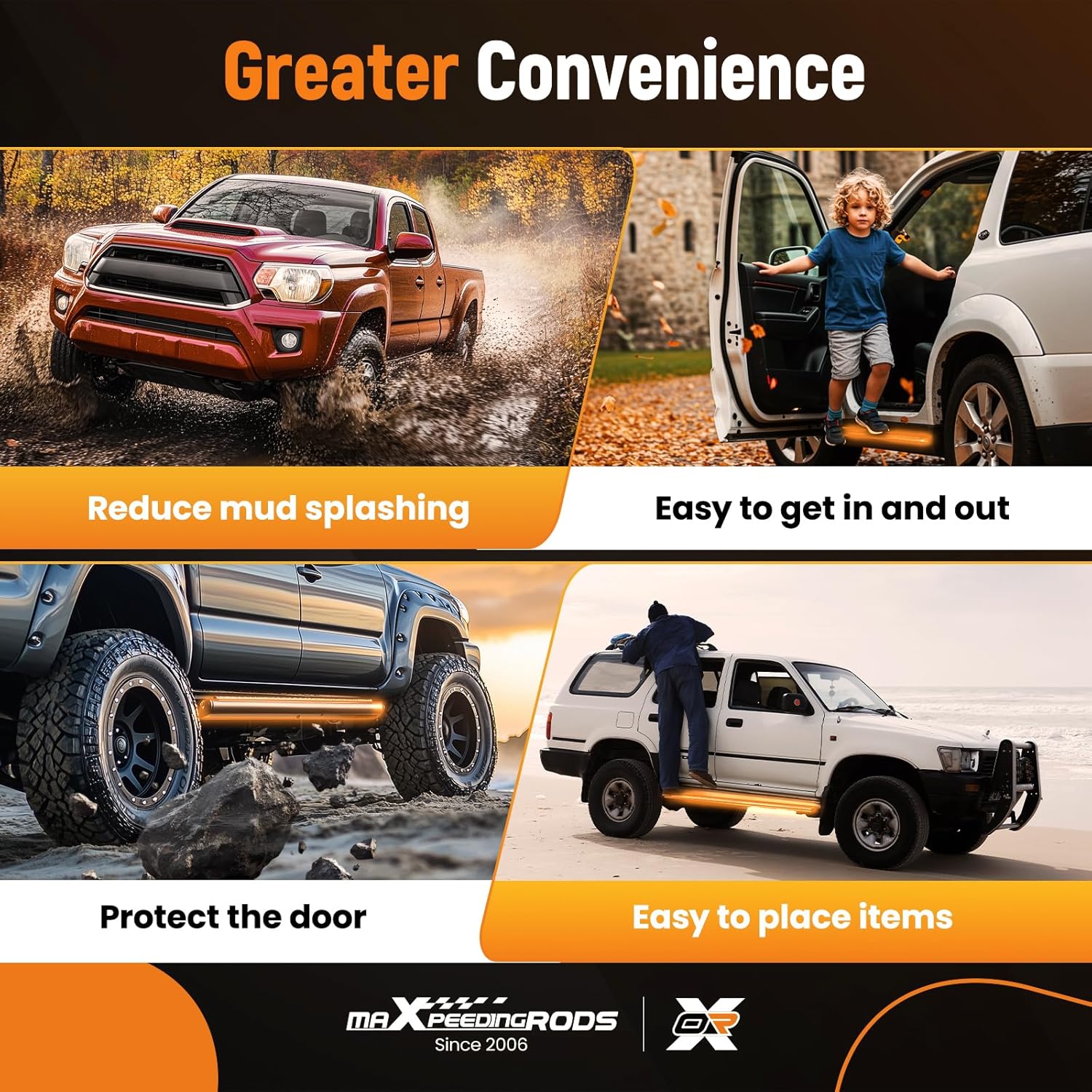 maXpeedingrods Running Boards for Hyundai Santa Fe 2019-2023, Aluminum Alloy Side Step Nerf Bars