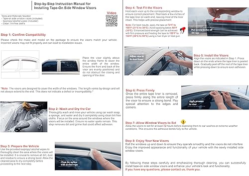 Miniatura 4 de Deflector de ventana lateral con cinta adhesiva 2018-2026 para Jeep Wrangler JL Unlimited de 4 puertas y para Jeep Gladiator JT 2020-2026