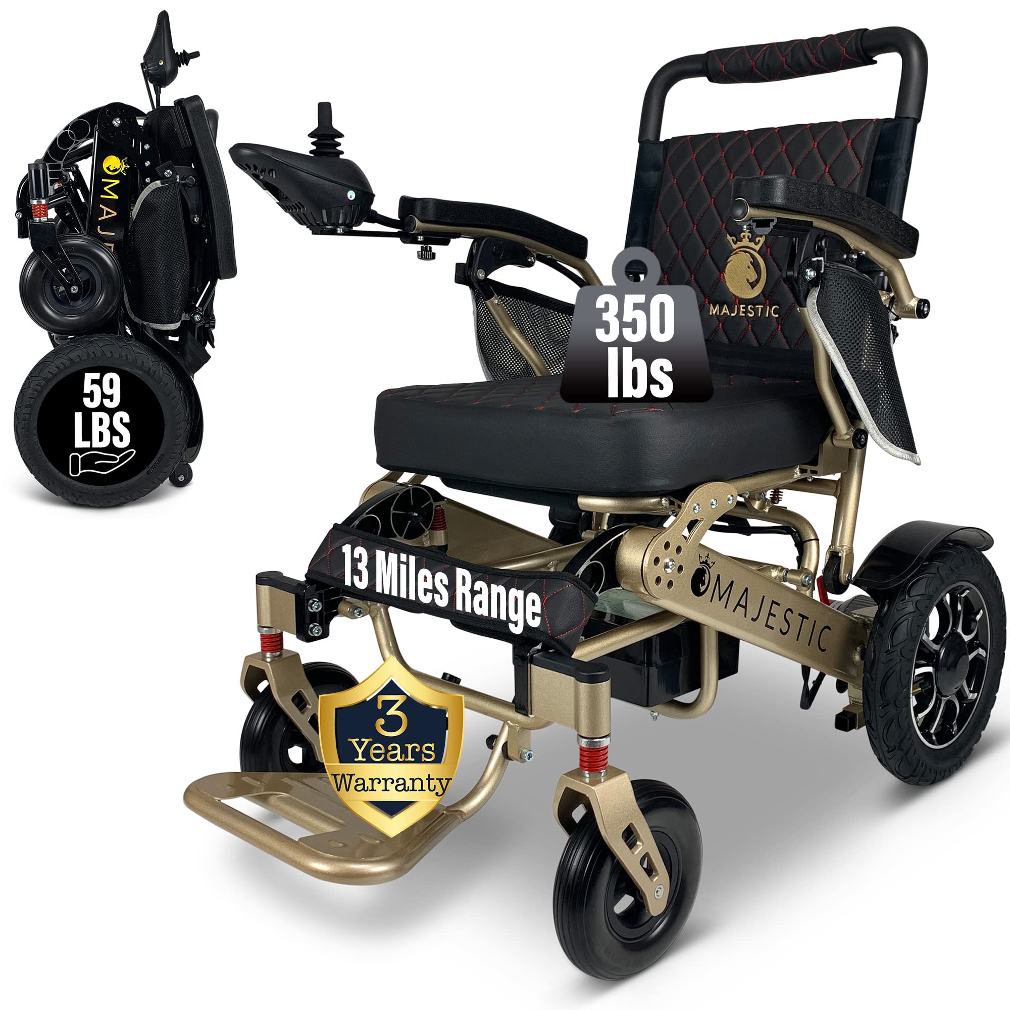 Malisa Electric Wheelchair For Adults Foldable Lightweight All Terrain ...