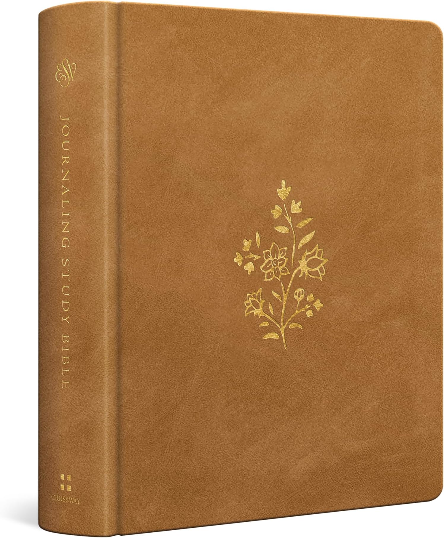 Holy Bible: Esv Journaling Study Bible Trutone over Board, Nubuck Caramel