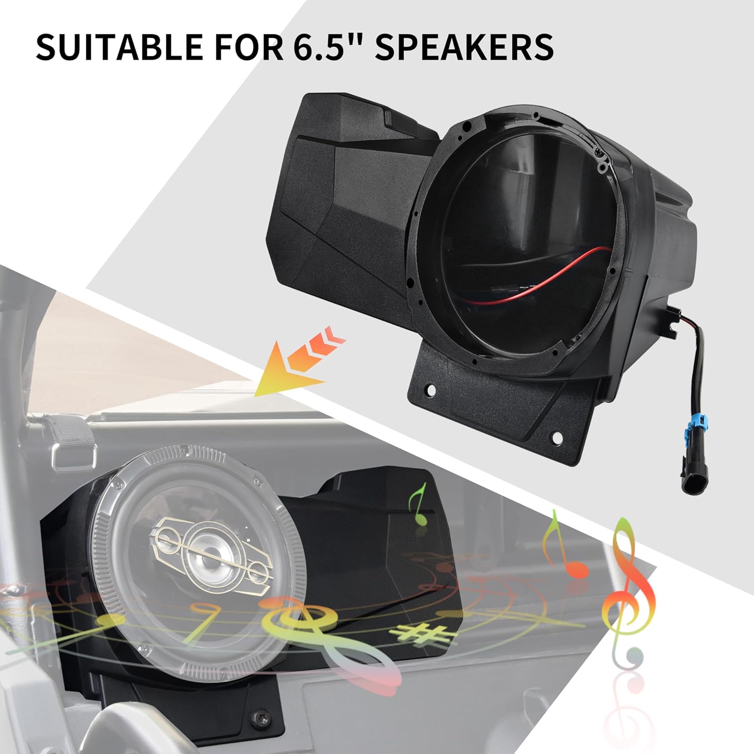Rear Sport Speaker Enclosures Pods for Polaris RZR XP 1000/XP 4 1000 2024+ Accessories, Rear Seat Speaker Pod Mounts Holders Brackets Support 6.5" Speakers (2PCS)