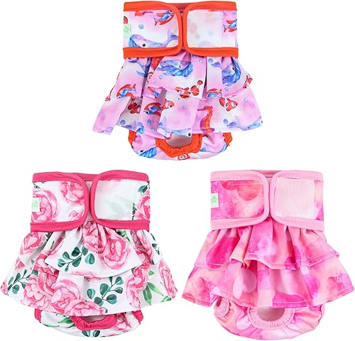 wegreeco Pañales lavables para perras, pañales altamente absorbentes para perras en celo, período, incontinencia o micción excitable (paquete de 3),